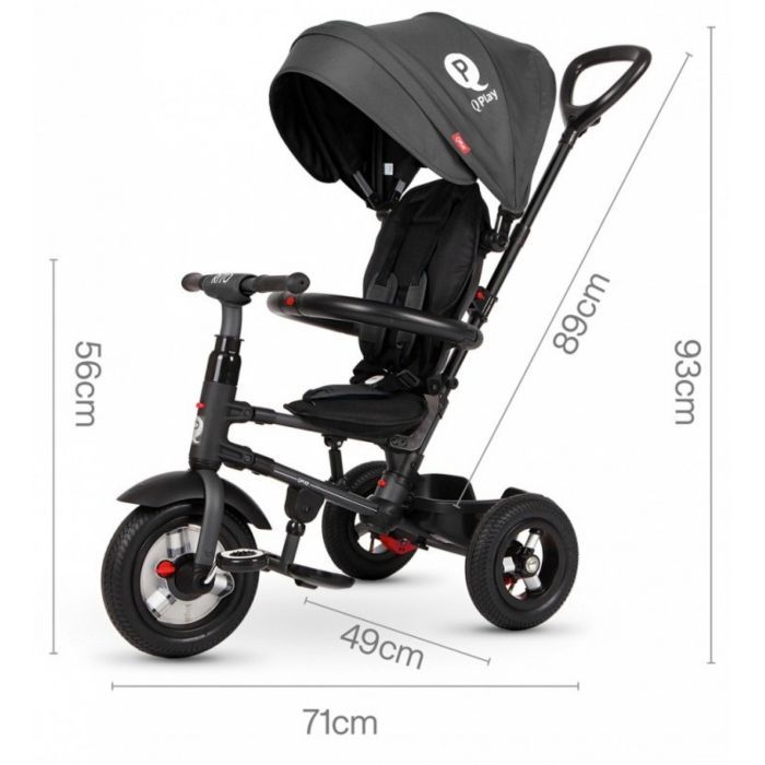Дитячий велосипед QPlay Rito Rubber Black складаний триколісний (S380-10BlackRubber) зображення 5