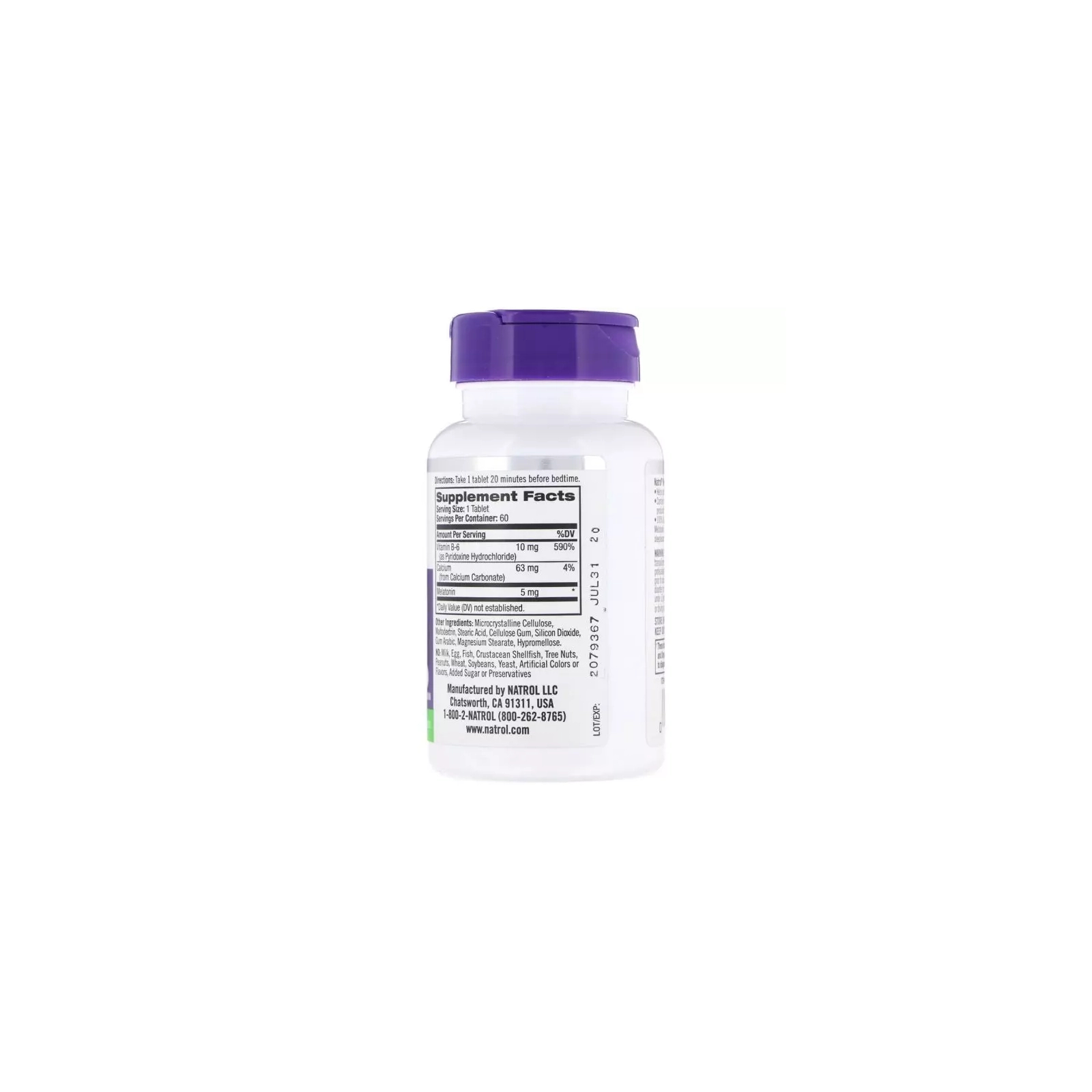 Витаминно-минеральный комплекс Natrol Мелатонин, С Повышенной Силой Действия, 5 мг, 60 таблето (NTL-04462) изображение 2