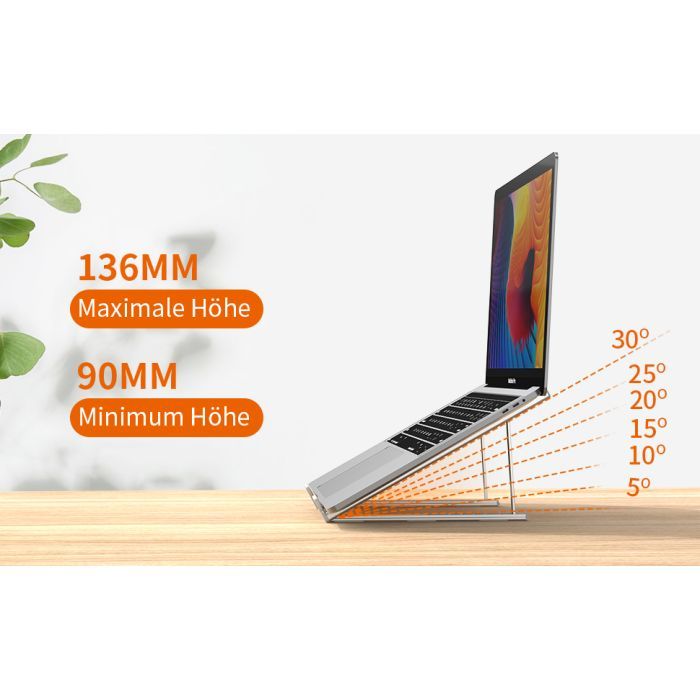 Подставка для ноутбука Choetech до 17", алюминий, компактный (H055-GY) изображение 5