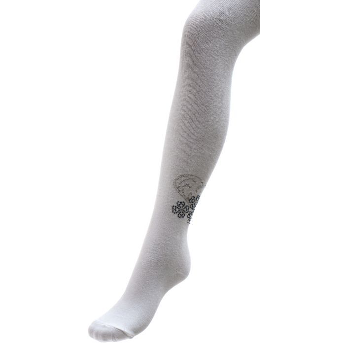 Колготки детские BNM с цветочками из страз (M0C0302-1183-7G-gray)
