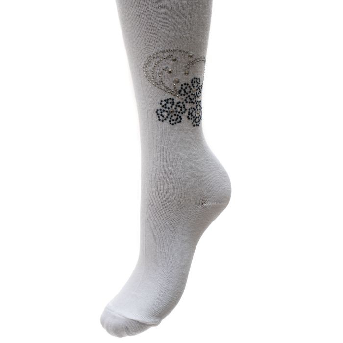 Колготки детские BNM с цветочками из страз (M0C0302-1183-7G-gray) изображение 3