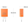Зарядное устройство Proda AZEADA Seagulls AZ-19 GaN5 65W USB-A (QC4.0) USB-C (PD3.0) orange (AZ-19-OR) изображение 6