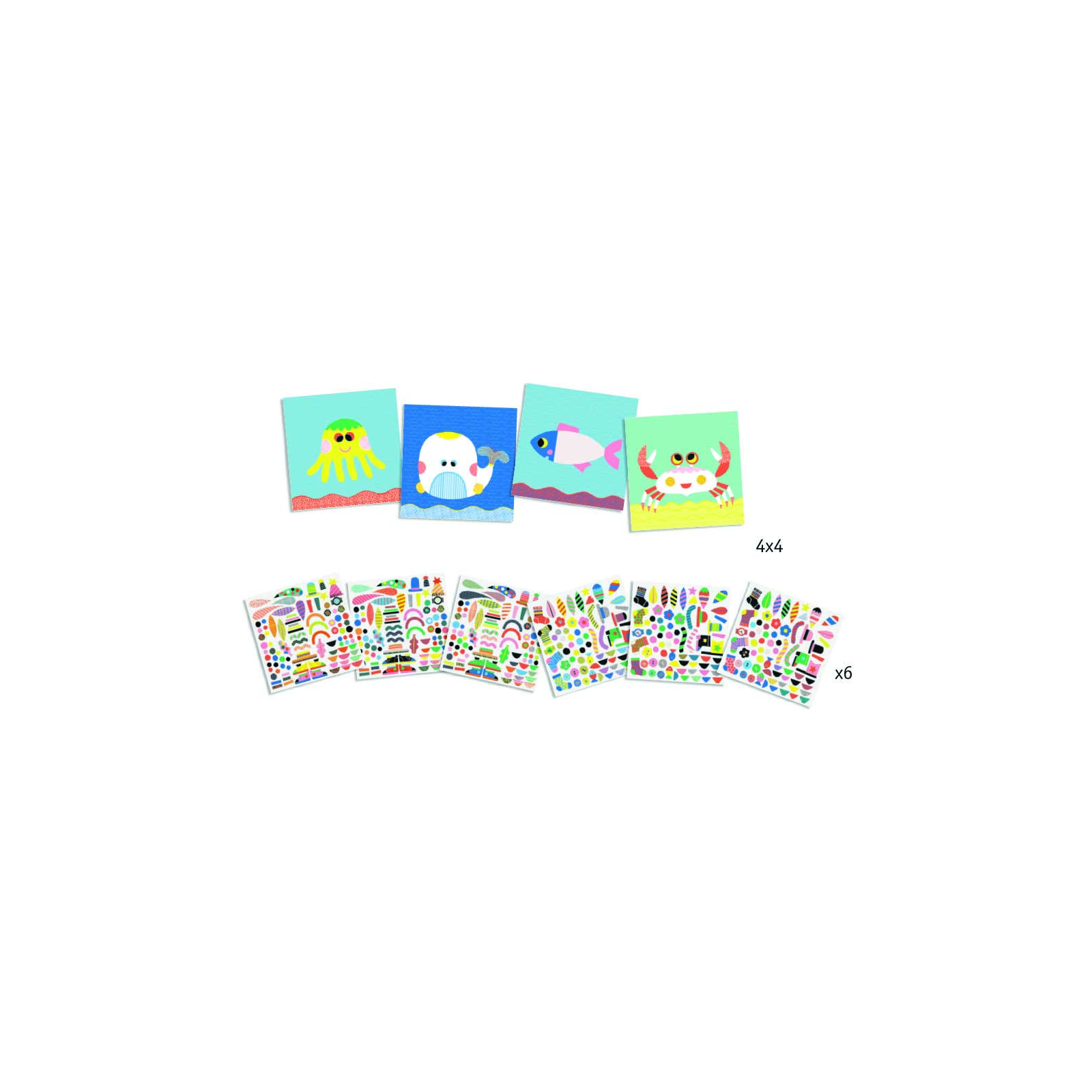 Набор для творчества Djeco Маринс художественный комплект с наклейками (DJ08931) изображение 2