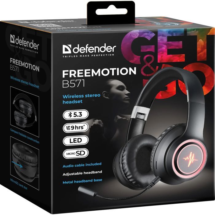Наушники Defender FreeMotion B571 Bluetooth LED Gray (63571) изображение 8