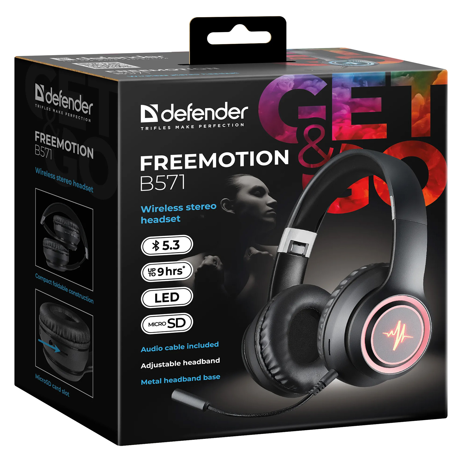 Навушники Defender FreeMotion B571 Bluetooth LED Black (63572) зображення 8