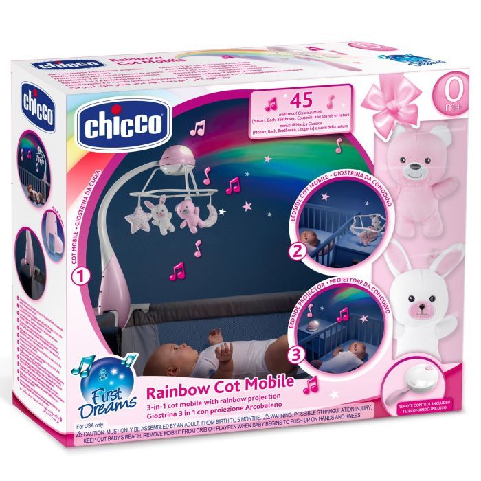 Мобиль Chicco проектор на кроватку 3 в 1 "Радуга" розовый (11041.10) изображение 2