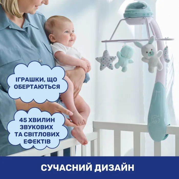 Мобиль Chicco проектор на кроватку 3 в 1 "Радуга" розовый (11041.10) изображение 4