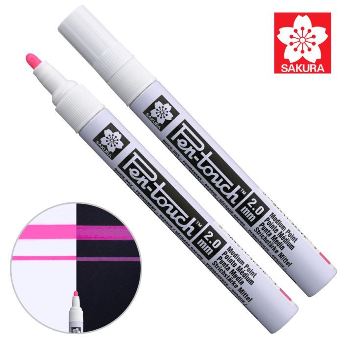 Маркер Sakura Pen-Touch Рожевий, флуоресцентний, середній (MEDIUM) 2.0мм (084511322783)