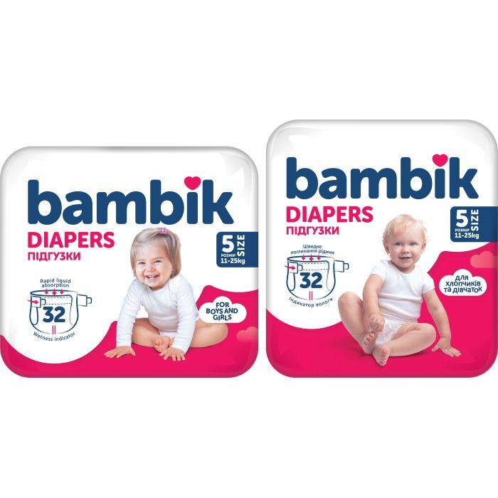 Підгузки Bambik Medium JUNIOR Розмвр 5 (11-25 кг) 32 ш (4823071652260) зображення 3