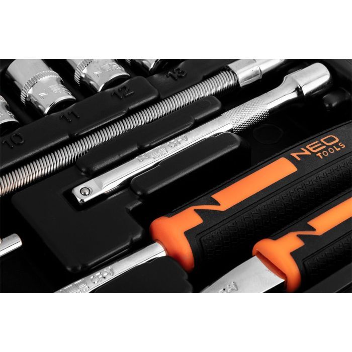 Набор инструментов Neo Tools 46шт, 1/4", CrV, кейс (10-004) изображение 7