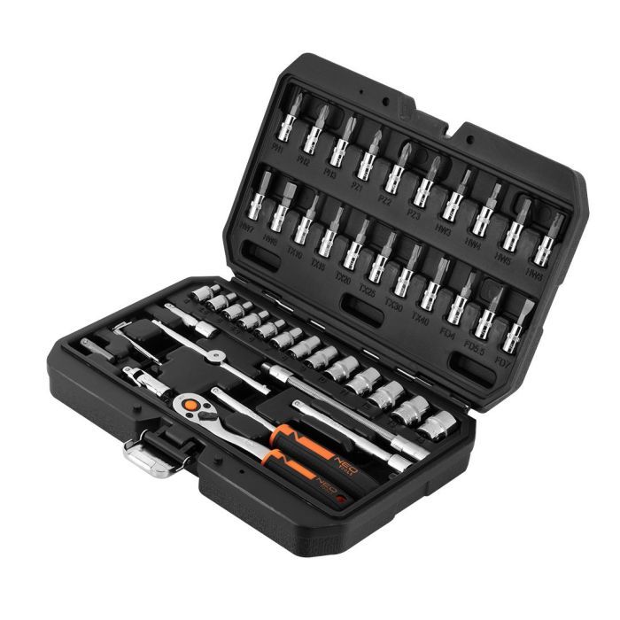 Набор инструментов Neo Tools 46шт, 1/4", CrV, кейс (10-004) изображение 9