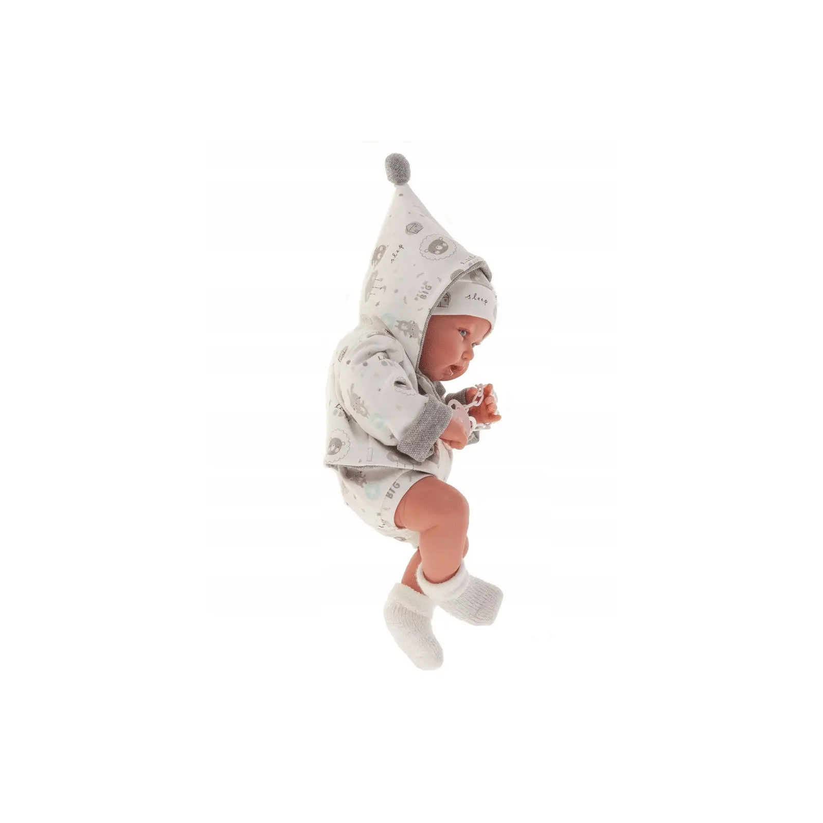 Пупс Antonio Juan Новорожденный Пипо в сером с виниловым телом 42 см (50083) изображение 2