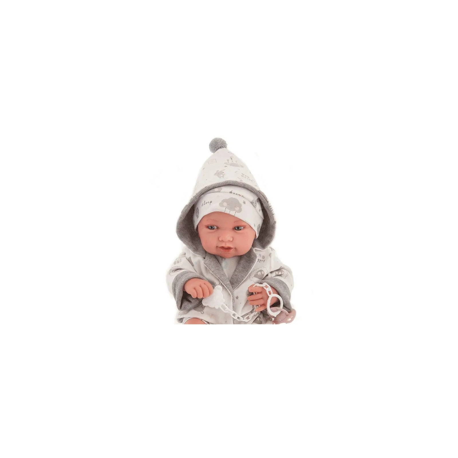 Пупс Antonio Juan Новорожденный Пипо в сером с виниловым телом 42 см (50083) изображение 3