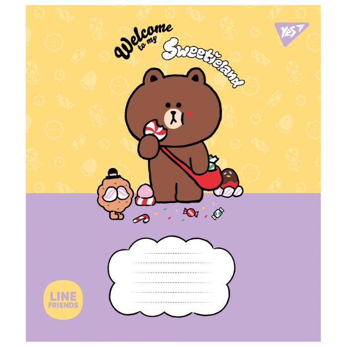Зошит Yes Line Friends. Sweetieland 12 аркушів коса лінія (766935) зображення 4
