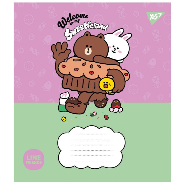 Зошит Yes Line Friends. Sweetieland 12 аркушів коса лінія (766935) зображення 5