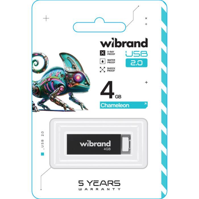 USB флеш накопичувач Wibrand 64GB Chameleon Black USB 2.0 (WI2.0/CH64U6B) зображення 2