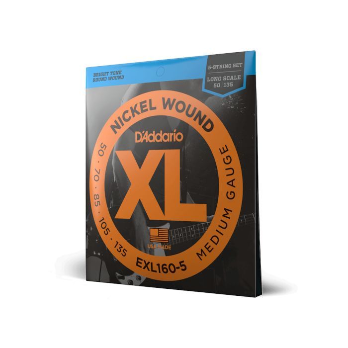 Струны для гитары D'Addario XL Nickel Wound Bass Medium 5-String (50-135) (EXL160-5) изображение 2