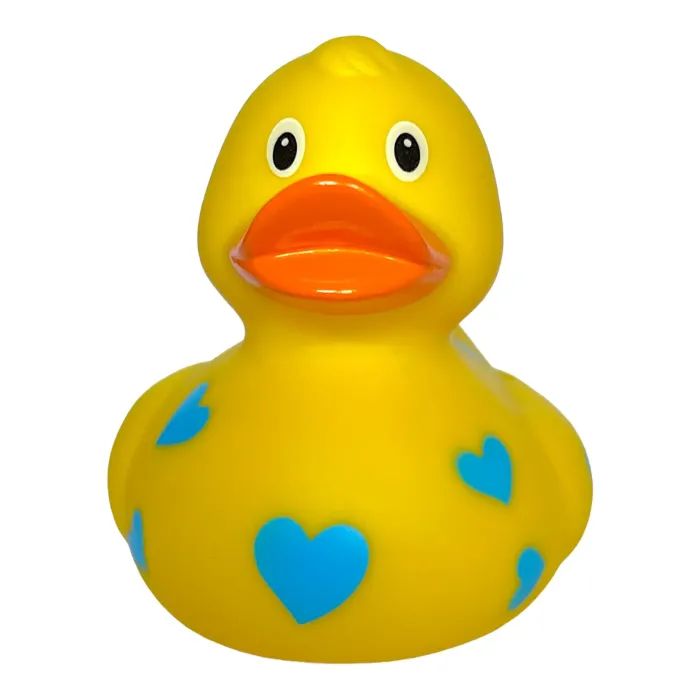 Іграшка для ванної Funny Ducks Качка Жовта у блакитних сердечках (0905) зображення 2