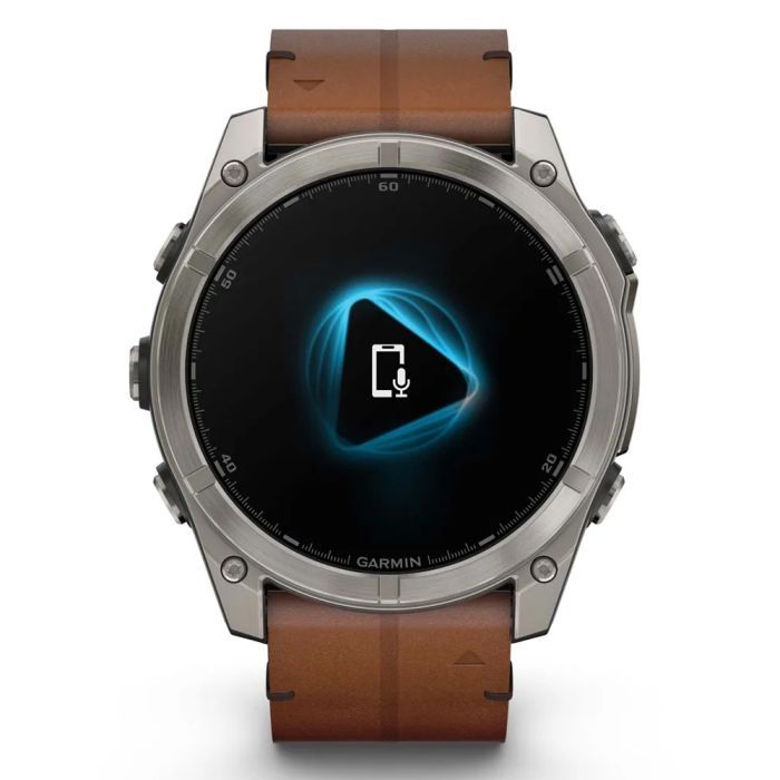 Смарт-часы Garmin fenix 8 51mm,AMOLED,Sapphire, Bare Ti, Blk/Chsnt Lthr (010-02905-40) изображение 2