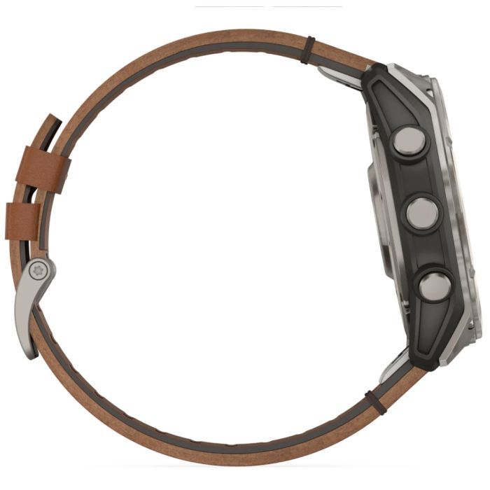 Смарт-часы Garmin fenix 8 51mm,AMOLED,Sapphire, Bare Ti, Blk/Chsnt Lthr (010-02905-40) изображение 4