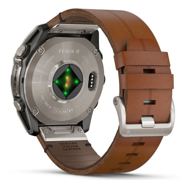 Смарт-часы Garmin fenix 8 51mm,AMOLED,Sapphire, Bare Ti, Blk/Chsnt Lthr (010-02905-40) изображение 6