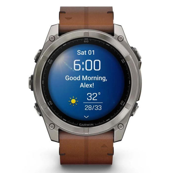 Смарт-часы Garmin fenix 8 51mm,AMOLED,Sapphire, Bare Ti, Blk/Chsnt Lthr (010-02905-40) изображение 8