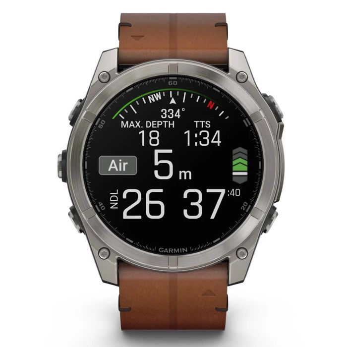 Смарт-часы Garmin fenix 8 51mm,AMOLED,Sapphire, Bare Ti, Blk/Chsnt Lthr (010-02905-40) изображение 9