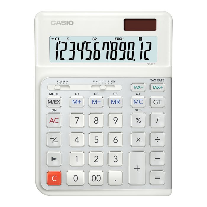 Калькулятор Casio DE-12E-WE-WA-E, білий (CALC-CAS-DE-12E-WE-W) зображення 2
