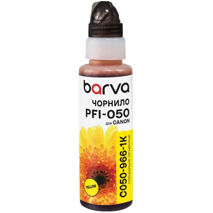 Чернила Barva Canon PFI-050 100мл, Pigm., флакон OneKey, Yellow (C050-966-1K)