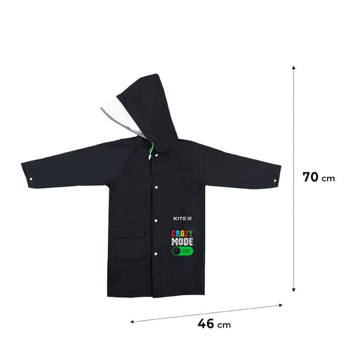 Дощовик дитячий Kite Crazy mode S 115-130 см Чорний (K24-2600S) зображення 2