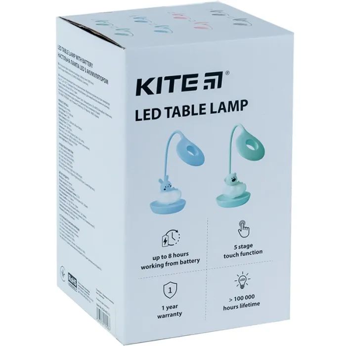 Настільна лампа Kite Cloudy Bear LED з акумулятором, рожева (K24-493-2-2) зображення 4