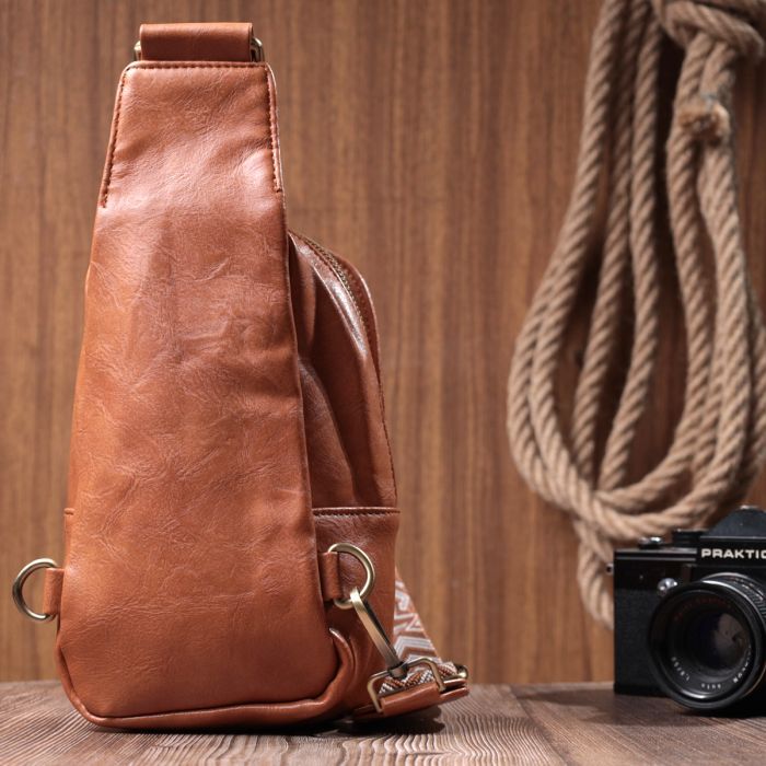 Сумка Vintage Через плечо из экокожи Рыжая (22793) изображение 10