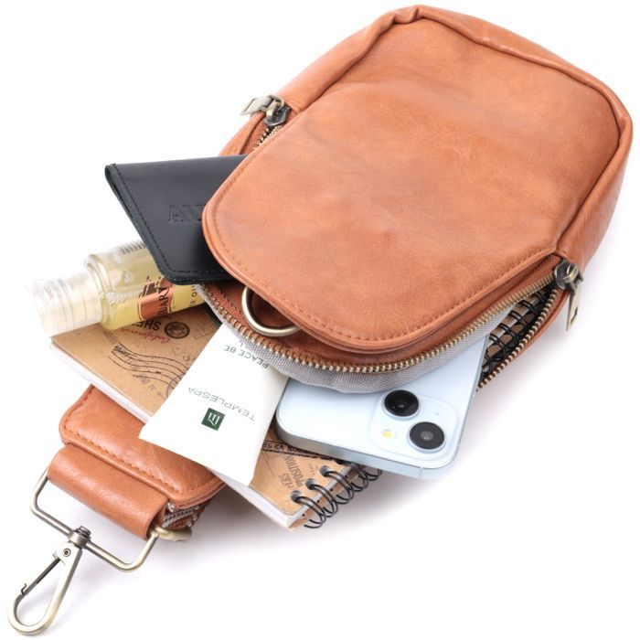 Сумка Vintage Через плечо из экокожи Рыжая (22793) изображение 8