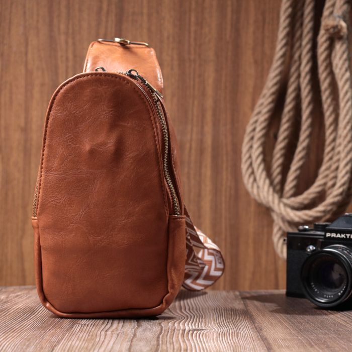 Сумка Vintage Через плечо из экокожи Рыжая (22793) изображение 9