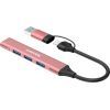 Концентратор Canyon hub DS-02 4in1 USB-A/C Pink (CNS-TDS02P) зображення 2