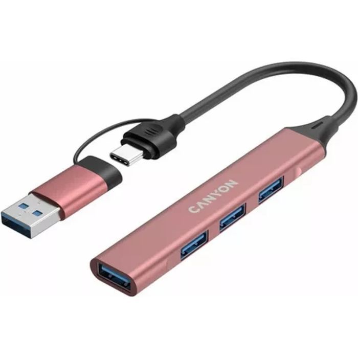 Концентратор Canyon hub DS-02 4in1 USB-A/C Pink (CNS-TDS02P) зображення 4