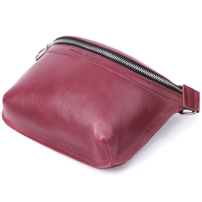 Сумка Grande Pelle Бананка из натуральной кожи Розовая (22815) изображение 6