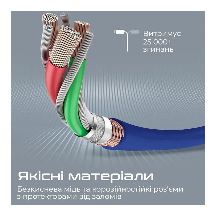 Дата кабель USB-C to Lightning 1.2m Promate (powerline-ci120.blue) изображение 6