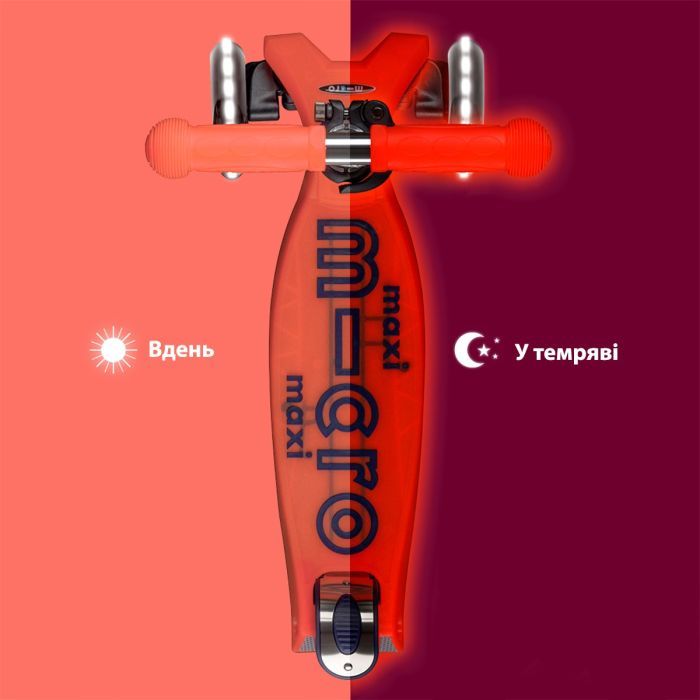 Самокат Micro Maxi Deluxe Glow LED Червона аура (MMD368) зображення 6