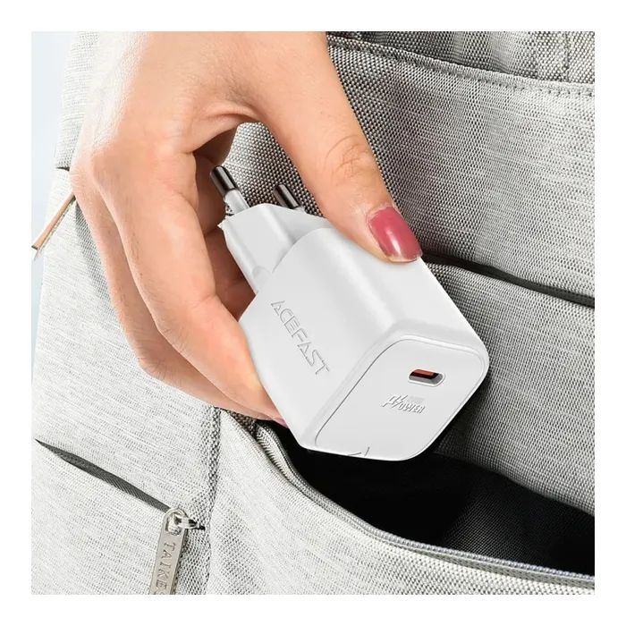 Зарядное устройство Acefast USB-C 20W Gan A73 mini + USB-C cable Fast Charger White (6974316282655) изображение 6