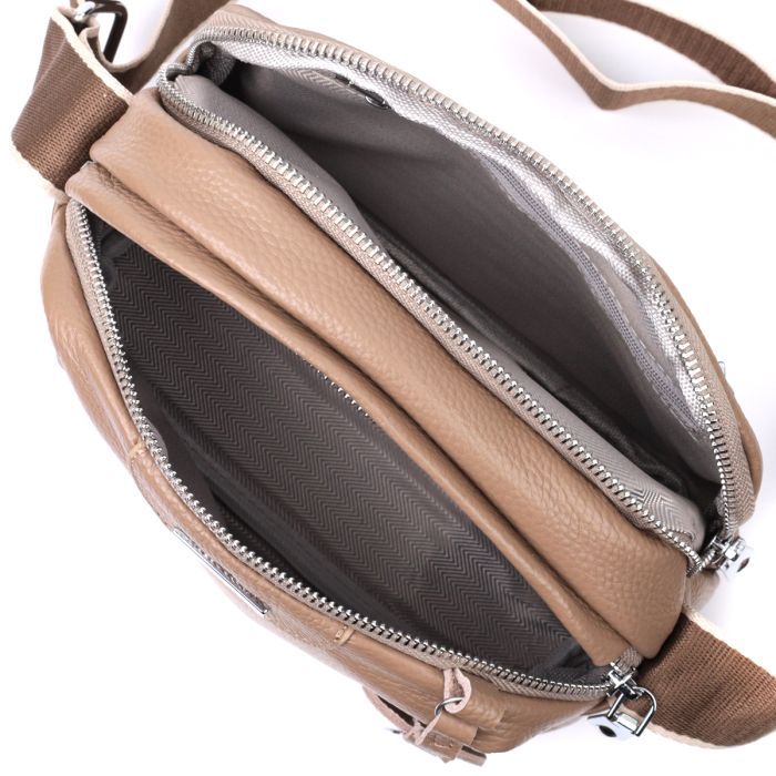 Сумка Vintage Из натуральной кожи Бежевая (22594) изображение 9