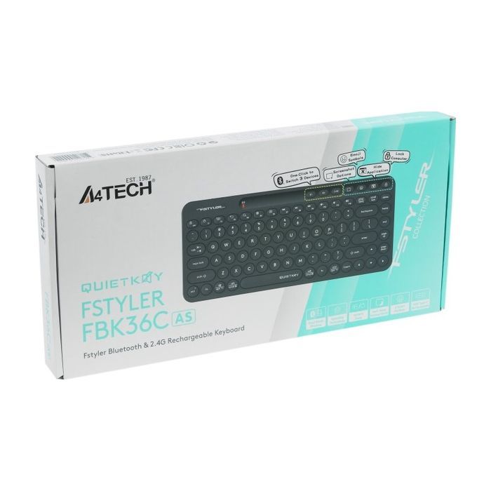 Клавіатура A4Tech FBK36C Wireless/Bluetooth Black (4711421000222) зображення 7