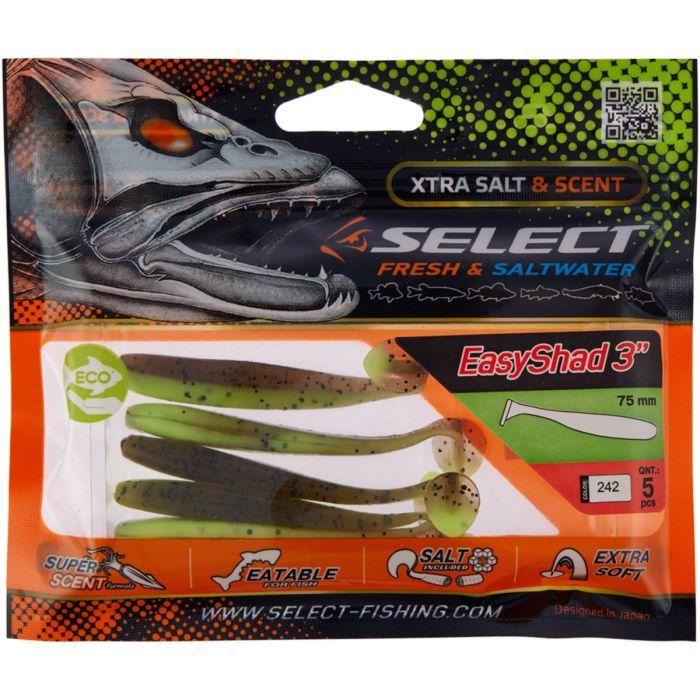 Силикон рыболовный Select Easy Shad 3" col.045 (5 шт/упак) (1870.11.48) изображение 2