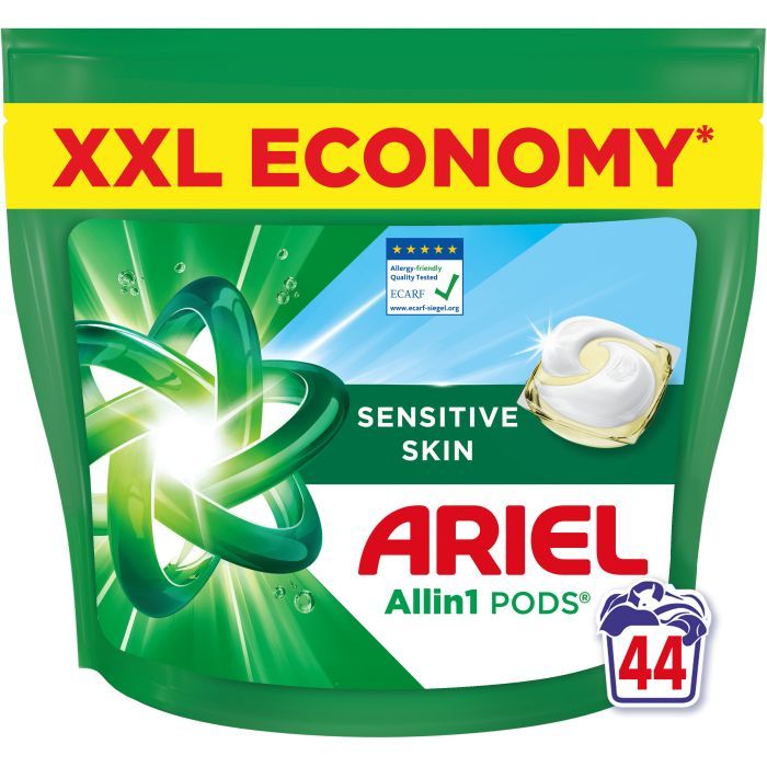 Капсулы для стирки Ariel Pods All-in-1 Sensitive Skin Для чувствительной кожи 44 шт. (8700216765923) изображение 2