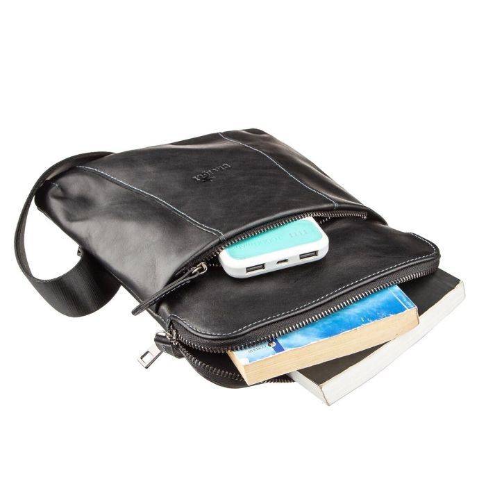 Сумка Shvigel З вінтажної шкіри Чорна (11177) зображення 5