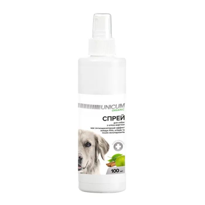 Спрей для животных Unicum Organic против блох и клещей для собак 100 мл (4820150202132)