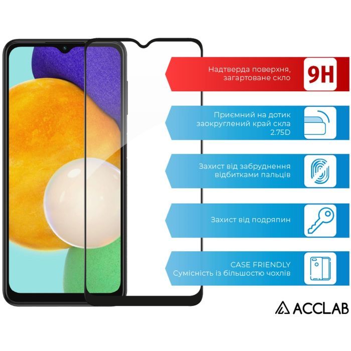 Стекло защитное ACCLAB Full Glue Samsung A13 5G Black (1283126519017) изображение 3