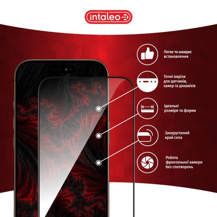Скло захисне Intaleo Full Glue Apple iPhone 16 Pro Black (1283126593802) зображення 3