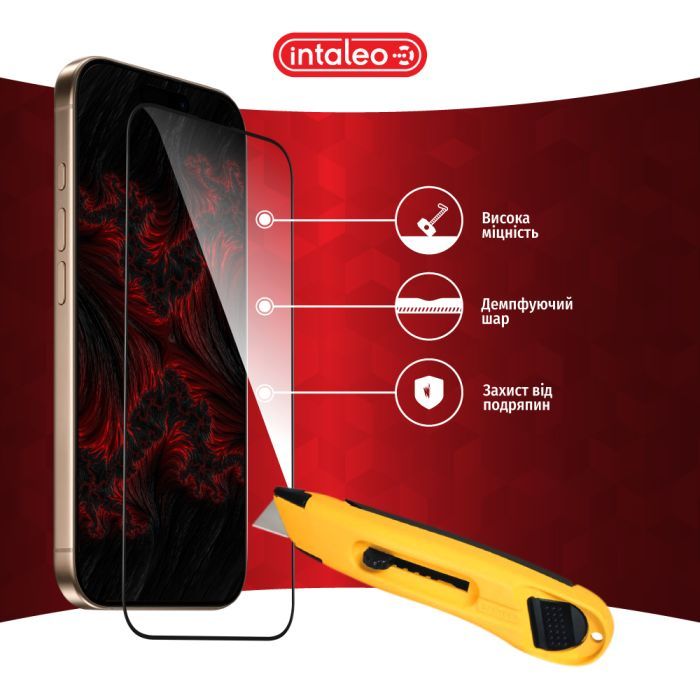Скло захисне Intaleo Full Glue Apple iPhone 16 Pro Black (1283126593802) зображення 5