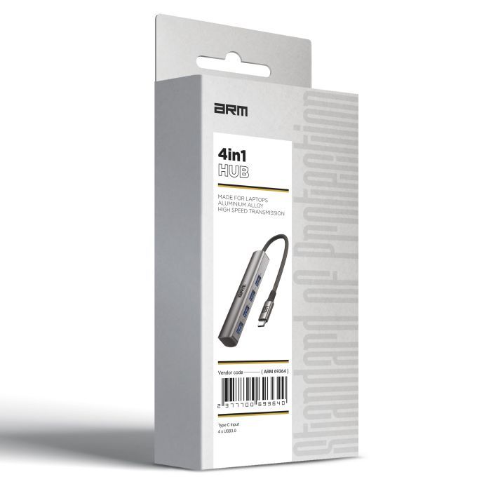 Концентратор Armorstandart USB-C to 4USB Grey (ARM69364) зображення 4
